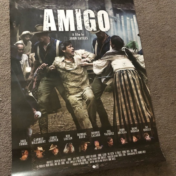 Amigo signed movie poster 39x27  signed by John Sayles rare find - Picture 3 of 3